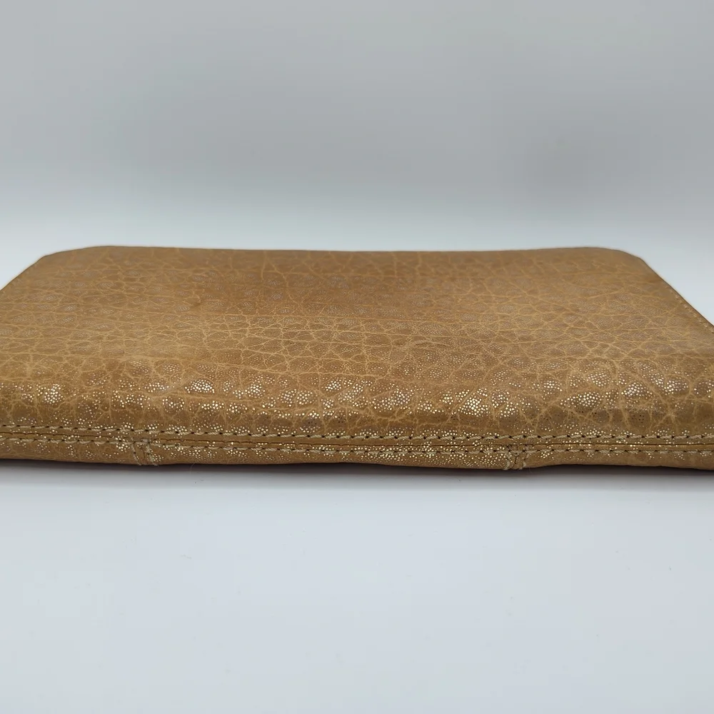 Coach Metallic Gold Zip Around Wallet Wristlet | Leather Continental Clutch EUC - Picture 4 of 6